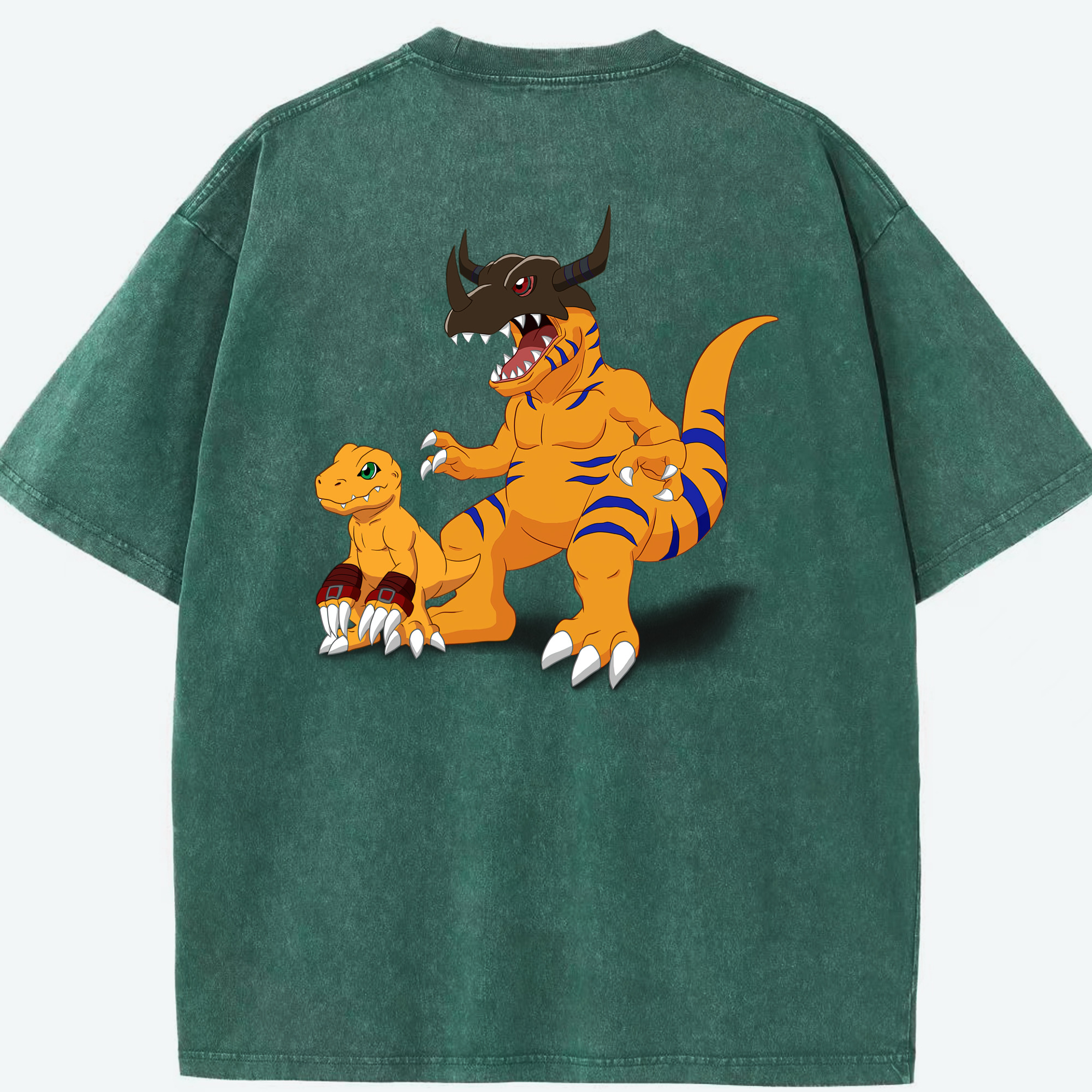 （画像用） Digimon デジタルモンスター/デジモン 綿100% ヴィンテージ風 半袖Tシャツ（背面プリント）